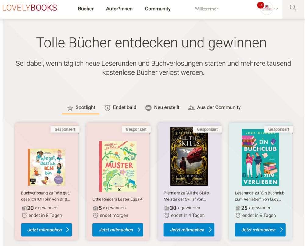 Literatur-Community auf LovelyBooks.de
